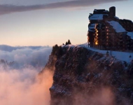 FR FR Station de ski dAvoriaz au coucher du soleil Haute Savoie RhCBne Alpes