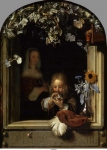 Mieris de Oude, Frans van - Мальчик с мыльными пузырями, 1663, 25,5 cm x 19 cm, Дерево, масло