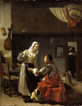 Mieris de Oude, Frans van - Сцена в борделе, 1658, 42,8 cm x 33,3 cm, Дерево, масло