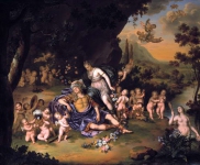 Mieris, Willem van - Армида оплетает цветами спящего Ринальдо, 1709, 66,8 cm x 85,7 cm, Дерево, масло 2
