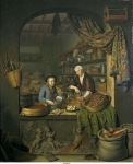 Mieris, Willem van - Бакалейная лавка, 1717, 49,5 cm x 41 cm, Дерево, масло