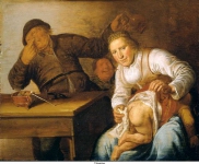 Molenaer, Jan Miense - Пять чувств. Запах, 1637, 19,5 cm x 24,3 cm, Дерево, масло
