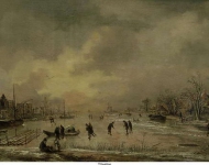 Neer, Aert van der - Ледовые забавы, 1635, 25 cm x 36,5 cm, Дерево, масло