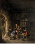 Ostade, Adriaen van - Крестьяне  в таверне, 1662, 47,5 cm x 39 cm, Дерево, масло
