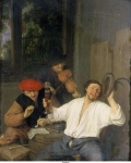 Ostade, Adriaen van - Пьяные крестьяне в таверне, 1659, 30,5 cm x 25 cm, Дерево, масло