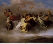 Poelenburch, Cornelis van - Боги, собравшиеся на облаках, ок. 1630, 38 cm x 49 cm, Медь, масло