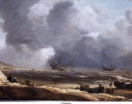 Porcellis, Jan - Кораблекрушение у побережья, 1631, 36,5 cm x 66,5 cm, Дерево, масло