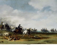 Post, Pieter - Каваллерийская битва, 1631, 34,7 cm x 53,1 cm, Дерево, масло