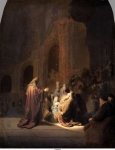 Rembrandt - Песнь (Гимн) Симеона, 1631, 60,9 cm x 47,9 cm, Дерево, масло