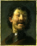 Rembrandt - Улыбающийся мужчина, ок. 1629-30, 15,4 cm x 12,2 cm, Медь, масло