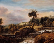 Roghman, Roelant - Горный пейзаж с водопадом, ок. 1660-70, 83 cm x 102,3 cm, Холст, масло