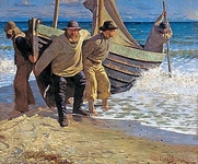 Оскар Бьёрк - Спуск лодки на воду