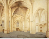 Saenredam, Pieter Jansz - Интерьер церкви Святой Кунеры (Cunerakerk) в Ренене (Rhenen), 1655, 50 cm x 68,8 cm, Дерево, масло