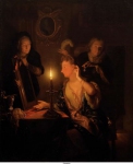 Schalcken, Godfried - Леди в зеркале, освещённая свечой, ок. 1670-80, 76 cm x 64 cm, Холст, масло