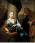Schalcken, Godfried - Старуха, читающая мораль, ок. 1670-80, 35 cm x 28,5 cm, Дерево, масло