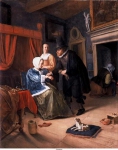 Steen, Jan - Больная девушка, ок. 1663-65, 58 cm x 46,5 cm, Дерево, масло