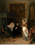 Steen, Jan - Визит врача, ок. 1665, 60,5 cm x 48,5 cm, Дерево, масло