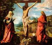 Распятие Христос на кресте - Мария и Иоанн