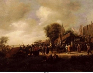 Steen, Jan - Деревенская ярмарка, ок. 1650-55, 47,2 cm x 66 cm, Дерево, масло