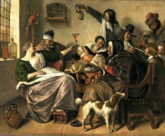 Steen, Jan - Как слышится, так и поется, ок. 1663-65, 134 cm x 63 cm, Холст, масло