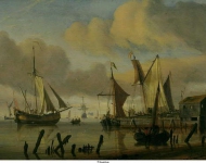 Storck, Abraham - Корабли на рейде, 1683, 22 cm x 31 cm, Дерево, масло