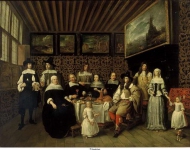 Tilborgh, Gillis van - Портрет семьи в интерьере с картинами, ок. 1650-70, 80,3 cm x 104 cm, Холст, масло