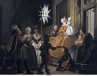 Troost, Cornelis - Пение со звездой на Крещение, ок. 1740, 56 cm x 74 cm, Бумага, пастель