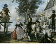 Troost, Cornelis - Свадьба Клориса и Рози, ок. 1740, 64 cm x 83 cm, Бумага, пастель