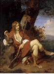 Vois, Arie de - Автопортрет, в качестве охотника, ок. 1660, 28,7 cm x 21,8 cm, Дерево, масло