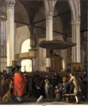 Witte, Emanuel de - Старая церковь (Oude Kerk) в Амстердаме во время службы, ок. 1670, 50 cm x 41,5 cm, Холст, масло
