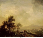 Wouwerman, Philip - Отдых во время охоты, ок. 1650-55, 35 cm x 40,5 cm, Дерево, масло