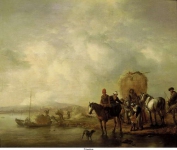 Wouwerman, Philip - Повозка с сеном, ок. 1650-55, 40 cm x 48 cm, Дерево, масло