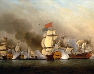 Победа вице-адмирала сэра Джорджа Ансона у мыса Финистерре, 1749 год