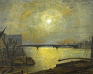 Southwark Bridge from Blackfriars by Moonlight