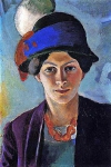 Портрет жены художника в шляпе