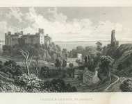 Castle and Church, St. Donats. Glamorganshire