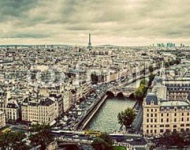 Париж, Вранция. Панорама с Эйфелевой башней и Сеной