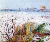 Снежный пейзаж на фоне Арля
