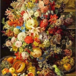 Натюрморт с цветами - Леопольд фон Штолл