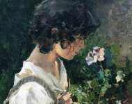 Italian Girl with Flowers