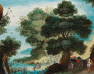 Jacob Savery - Пейзаж со сценой крещения Христа на реке