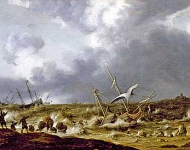 Willem van Diest - Shipwreck in a Storm