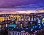 Чехия. Прага. Панорама на закате