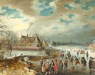Катание на замерзшей реке - Адам ван Брин