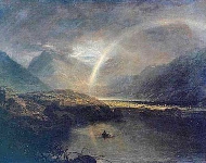Озеро Баттермир, с радугой и ливнем