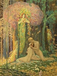 Мужчина и женщина в лесу