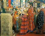 Русские женщины XVII столетия в церкви