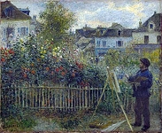 Клод Моне, пишущий картину в своем саду в Аржантёе