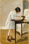 Внучка художника за столом