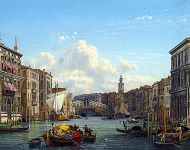  A view of the grand canal looking towards the rialto bridge, Venice